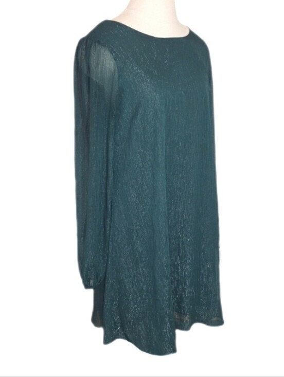 ANDREE BY UNIT Dresses & Skirts - Andree By Unit Dress Sparkling Flowy Sheer Overlay Green Size M